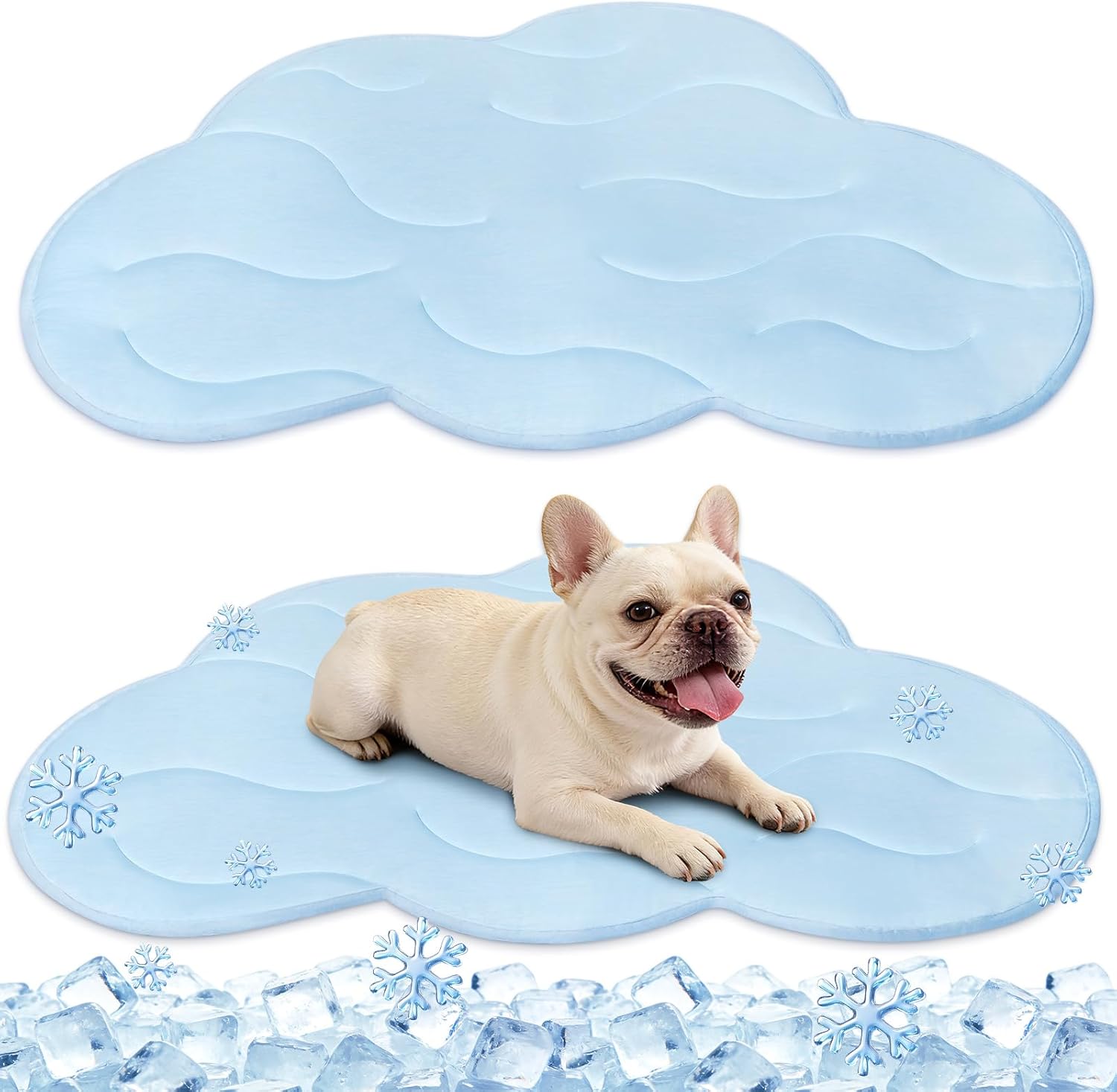 Koiran viilennysmatto, 36” x 23 Clouds, käännettävä viilennysalusta koirille ja kissoille kestävästä materiaalista, pitkäikäinen sisä- ja ulkokäyttöön, ihanteellinen keskikokoisille koirille